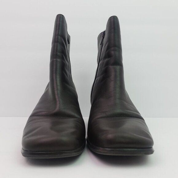 Laura Scott Justine Womens Size 8.5 Brown Leather Side Zip Ankle Booties Boots - Picture 6 of 14